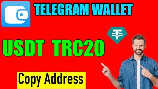 How to copy USDT TRC20 wallet address in telegram wallet  usdt wallet address kaise nikale [upl. by Ylaek578]