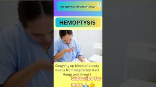 Hemoptysis  Meaning of Hemoptysis RRB Nursing Officer Norcet 8 Exam Question🙋ytshorts [upl. by Gnirol]