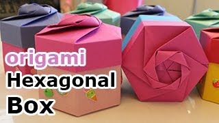 Origami Hexagonal Gift Box Tutorial Non Modular  DIY  Paper Kawaii [upl. by Llenoj816]