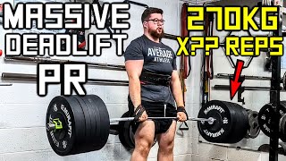 Massive Deadlift for Reps PR  270kg for [upl. by Artur155]