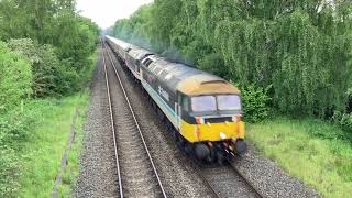 Double headed Snowdonia Statesman rail tour on the North Wales Coast 15052024 [upl. by Airbmac]