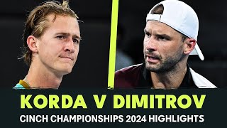 Grigor Dimitrov vs Sebastian Korda Highlights CINCH CHAMPIONSHIPS 2024 🔴 [upl. by Lhary933]