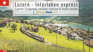 Golden Pass Line Luzern Lucerne  Interlaken Express scenic panorama train ride in Switzerland [upl. by Ney]