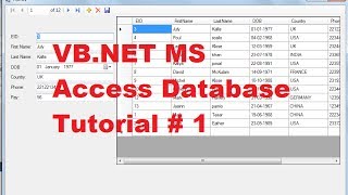 VBNET MS Access Database Tutorial 1  How to Connect Access Database to VBNet [upl. by Diego]