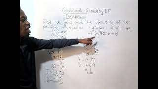 Coordinate Geometry IIIParabola Directrix and Focus [upl. by Enylhsa]