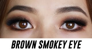 Brown Smokey Eye Makeup for Small Hooded Monolid Eyes  Tina Yong [upl. by Holton]