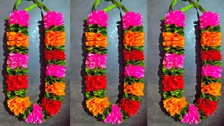 How To Make Ribbon Garland  Photo Frame Mala  God Mala  SUJATA DAS [upl. by Dominick]