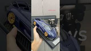 FRONTIART 118 Koenigsegg REGERA Carbon blue simulation car model ornamentscarmodel [upl. by Neural468]