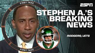 ABSOLUTELY POSITIVELY NOTHING  Stephen A is DONE defending Aaron Rodgers 😅  First Take [upl. by Anawt]