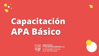 Capacitación de APA Básico [upl. by Adala]