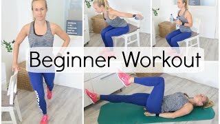 Beginner Thuis Workout  Krachttraining voor alle Spieren [upl. by Eelrac319]