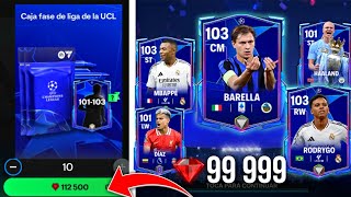 GASTAMOS 100 MIL GEMAS EN SOBRES DE LA CHAMPIONS LEAGUE 🤑😱 FC MOBILE 25 [upl. by Schuh108]