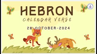 TODAYS HEBRON CALENDAR VERSE \\ 2810 2024  HALLELUYA YESU   salemlakshmipuram [upl. by Ernaldus693]