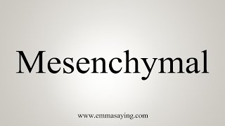 How To Say Mesenchymal [upl. by Ennairek]