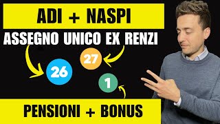 ADI e ASSEGNO UNICO in ARRIVO pure su RDC NASPI ex RENZI PENSIONI aumenti febbraiomarzo 2024 [upl. by Parnell]