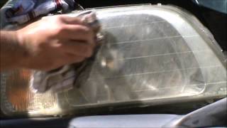 How to Clean Your Headlights  Headlight Restoration  Cleaner  Lens Restorer on a 2000 Honda CRV [upl. by Ahsatsan]