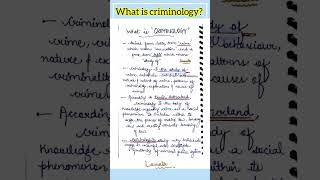 What is Criminology Meaning of Criminology notes [upl. by Atenik]