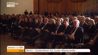 Gedenkfeier für Guido Westerwelle Rede von JeanClaude Juncker am 04042016 [upl. by Lurleen]