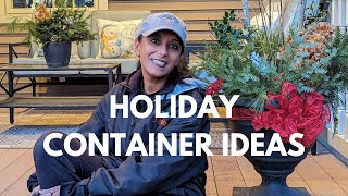 Holiday Containers Using Garden Greens  Winter Pots For Your Porch [upl. by Aicened]