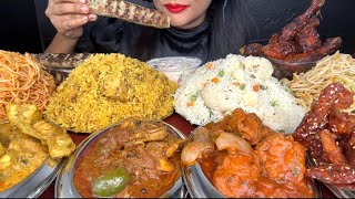 CHICKEN BIRYANIHAKKA NOODLESVEG PULAOKADAI CHICKENCHICKEN DRUMSTICKCHILLI CHICKEN ASMR EATING [upl. by Thorncombe536]