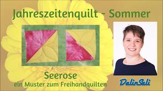 Seerose ein Muster zum Freihandquilten  Jahreszeitenquilt [upl. by Ellenrad]