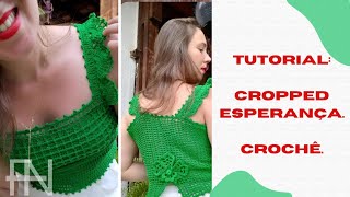 🚨EstréiaCropped Esperança em Crochê Por Fabiana blusas crochê ✨ [upl. by Ayikur]