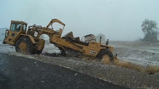 D9G And 637 Finishing The Hole Job In A Blizzard [upl. by Toback]