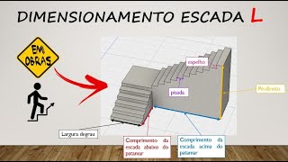 PASSO A PASSO PARA CALCULAR ESCADA EM L  COMPRIMENTO ESCADA EM quotLquot  DEGRAU PISADA E PATAMAR [upl. by Ninnette]