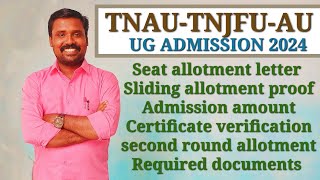 TNAU  Seat Allotment  Sliding Seat allotment proof  Certificate verification Documents  updates [upl. by Medeah]