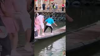 Challenge to balance your body on a dancing bridgedance funny shortvideo [upl. by Hsiekal]