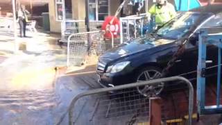 Cowes Floating Bridge  Super high tide 9th Oct 2014 [upl. by Irahk]