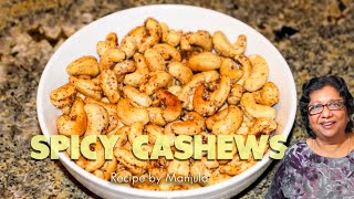 Spicy Cashews Recipe  How to make Spicy Cashews  Recipe for Spicy Cashew nuts [upl. by Xenophon589]