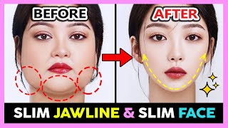 ✨ SLIM JAWLINE  SLIM CHIN  SLIM FACE  REDUCE DOUBLE CHIN  VShape Face Massage [upl. by Querida]