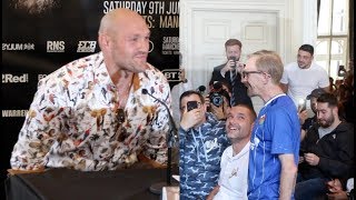 YOU WANT SOME  THE WEALDSTONE RAIDER CRASHES TYSON FURY PRESS CONFERENCE TO OFFER HIM OUT [upl. by Dunham715]