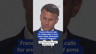 Macron calls for end to sales of arms used in Gaza Netanyahu calls it a disgrace shorts [upl. by Ansev]