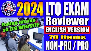 LTO EXAM REVIEWER 2024 English version for NON PROFESSIONAL and PROFESSIONAL DRIVERS LICENSE [upl. by Lajes]