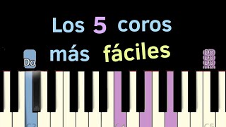 Coros fáciles en piano 🎹 tutorial de alabanza y adoración alegre para principiantes en cadena [upl. by Retsev76]