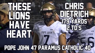 Pope John 47 Paramus Catholic 40  Week 2 highlights [upl. by Ahtnams]