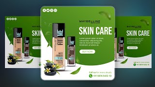 Beauty Product Poster Design Tutorial  tutorial photoshoptutorial marketing campaign [upl. by Haseena191]