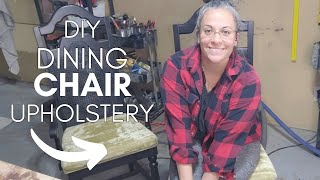 How to Reupholster Dining Chairs on a BUDGET [upl. by Diba777]