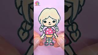 Toca Boca Paper Crafts Doll Drawing paperdiy tocalifeworld shorts youtubeshorts [upl. by Joerg]