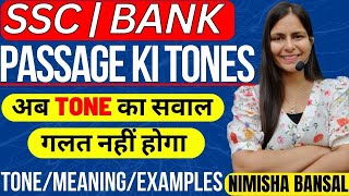 Passage ki Tones  अब TONE का सवाल गलत नहीं होगा  ToneMeaningExamples  SSCBANK  NIMISHA BANSAL [upl. by Sib]