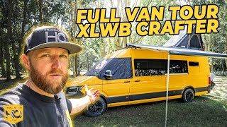 Full Van Tour of Our 6 Berth  Extra LWB VW Crafter Camper [upl. by Aihsenrad]