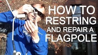 FlagDeskcom  How to replace flag pole rope proper knot and flag snap hooks [upl. by Adar]