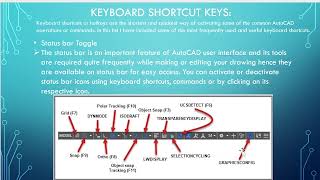 Chapter Introduction Reviewed of AutoCAD Drawings Shortcut keys and other CommandsCEDD [upl. by Bohaty]