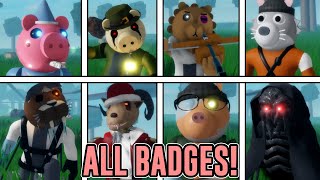 HOW TO GET ALL BADGES AND MORPHS IN ACCURATE PIGGY RP THE RETURN amp THE PIGGY BATTLE  ROBLOX [upl. by Patin]