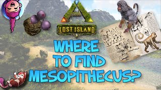 MESOPITHECUS LOCATION amp EASY TAME  LOST ISLAND  Ark Survival Evolved [upl. by Nylleoj113]