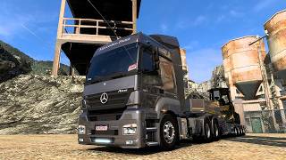 Euro Truck Simulator 2 Mercedes Benz Axor 1843 Truck Mods Real Sound 151 POV Play｜Vanilla Map ＃89 [upl. by Nosidam]