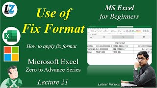 21 How to use Fix Format in Microsoft Excel  Free Course in Urdu  Hindi excel learning teacher [upl. by Gaddi]