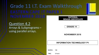 Information Technology Grade 11 Paper 1 November 2018 EC Q42 [upl. by Elbertina]